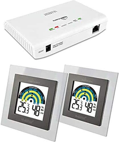 La Crosse Technology Kit di avviamento con gateway e 2 sensori termo/hygro con indicatore di comfort Bianco