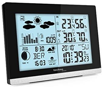 Technoline WS6762 Stazione meteorologica moderna, colore nero lucido