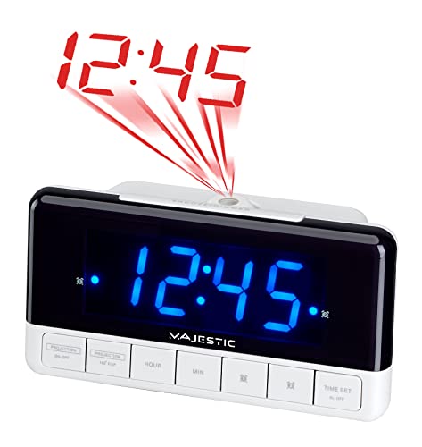 Majestic SVE 337P Sveglia digitale display LED 1.2", proiezione ora, doppio allarme, snooze, bianco