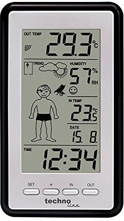 Technoline WS 9632 Stazione Meteo con Previsioni, argento con batterie