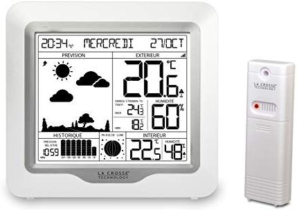 La Crosse Technology WS6823 Stazione Meteo con Previsioni e Segnale DCF Bianco