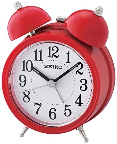 Seiko Sveglia a Campana con Luce e Snooze, Colore: Rosso