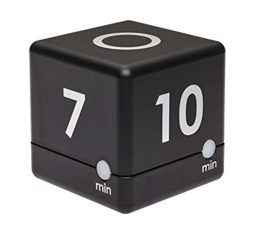 TFA Dostmann Timer digitale a cubo, con funzione di gestione del tempo, 6 x 6 x 6 cm, nero,