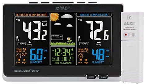 La Crosse Technology 308-1414MB-INT Wireless Color Weather Station with Mold Indicator, Black by