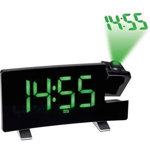 TFA Dostmann Sveglia di proiezione con radio FM, 2 allarmi, nero con cifre luminose verdi, plastica, (L) 180 x (L) 48 x (H) 100 mm TFA Dostmann Sveglia di proiezione con radio FM, 2 allarmi, nero con cifre luminose verdi, plastica, (L) 180 x (L) 48 x (H) 100 mm