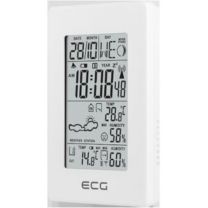 Stazione meteo ECG MS 100 con sensore wireless esterno, LCD, orologio, allarme Stazione meteo ECG MS 100 con sensore wireless esterno, LCD, orologio, allarme