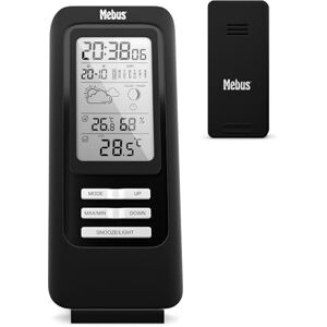 Stazione meteo MEBUS - Sensore esterno, orologio radio, indicatore di comfort, previsioni Stazione meteo MEBUS - Sensore esterno, orologio radio, indicatore di comfort, previsioni