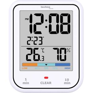 techno line Technoline Orologio digitale da bagno con igrometro e termometro, impermeabile, funzione conto alla rovescia, grande display LCD, con datario, colore: Bianco techno line Technoline Orologio digitale da bagno con igrometro e termometro, impermeabile, funzione conto alla rovescia, grande display LCD, con datario, colore: Bianco