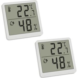 TFA Dostmann Set di 2 termometri e umidità dell'aria, termometro, , per controllo del clima della stanza, misuratore di umidità, bianco TFA Dostmann Set di 2 termometri e umidità dell'aria, termometro, , per controllo del clima della stanza, misuratore di umidità, bianco