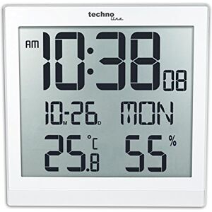 techno line WS 8015 Weiss Orologio Radio, Bianco, 22.3x2.5x22.3 cm techno line WS 8015 Weiss Orologio Radio, Bianco, 22.3x2.5x22.3 cm