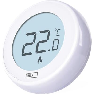 EMOS Termostato digitale per ambienti, manopola manuale rotonda, collegata Termostato da parete per riscaldamento e raffreddamento, regolatore della temperatura ambiente con rotella di regolazione EMOS Termostato digitale per ambienti, manopola manuale rotonda, collegata Termostato da parete per riscaldamento e raffreddamento, regolatore della temperatura ambiente con rotella di regolazione