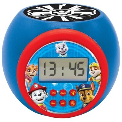 Lexibook Paw Patrol Sveglia con proiettore con Snooze Funzione, Luce Notturna con Timer, Schermo LCD, a Batteria, Blu/Rosso, Lexibook Paw Patrol Sveglia con proiettore con Snooze Funzione, Luce Notturna con Timer, Schermo LCD, a Batteria, Blu/Rosso,