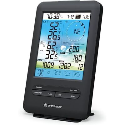 BRESSER 4CAST Base per stazione meteo WiFi con display a colori Temperatura interna, umidità, pressione, previsioni 4 giorni, WiFi, allerte meteo, comfort, fino a 7 sensori BRESSER 4CAST Base per stazione meteo WiFi con display a colori Temperatura interna, umidità, pressione, previsioni 4 giorni, WiFi, allerte meteo, comfort, fino a 7 sensori