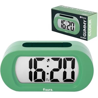 Fisura – Sveglia digitale gialla, orologio con display LED, formato 12/24 ore con retroilluminazione, sveglia da comodino a batterie, funziona con 3 AAA (Verde) Fisura – Sveglia digitale gialla, orologio con display LED, formato 12/24 ore con retroilluminazione, sveglia da comodino a batterie, funziona con 3 AAA (Verde)