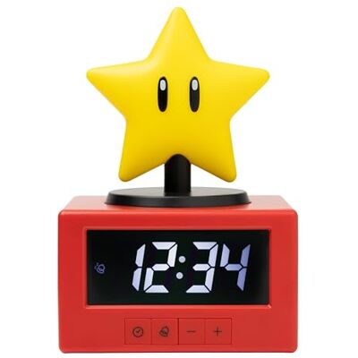 Paladone Nintendo® Sveglia e luce notturna Super Star Icon, 15 cm, alimentazione a batteria, licenza ufficiale Paladone Nintendo® Sveglia e luce notturna Super Star Icon, 15 cm, alimentazione a batteria, licenza ufficiale
