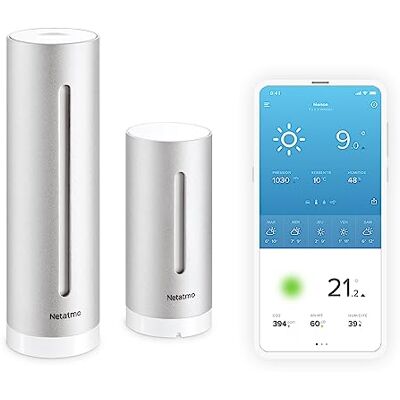 Netatmo Stazione meteo intelligente: WiFi, wireless, sensore interno ed esterno, previsioni del tempo, Amazon Alexa e Apple HomeKit, igrometro, qualità dell'aria, NWS01-EC, nero Netatmo Stazione meteo intelligente: WiFi, wireless, sensore interno ed esterno, previsioni del tempo, Amazon Alexa e Apple HomeKit, igrometro, qualità dell'aria, NWS01-EC, nero