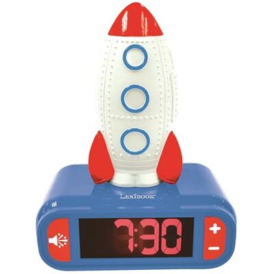 Lexibook Sveglia digitale Razzo per Bambini con Luce Notturna Snooze, Orologio per Bambini, Razzo Luminoso, Colore Blu Lexibook Sveglia digitale Razzo per Bambini con Luce Notturna Snooze, Orologio per Bambini, Razzo Luminoso, Colore Blu