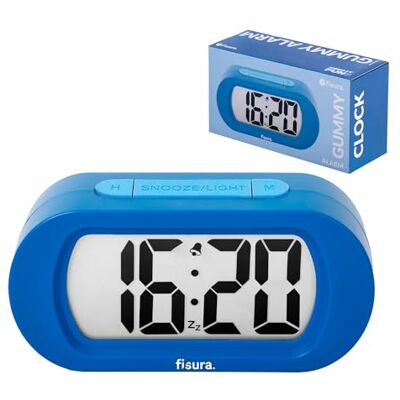 Fisura – Sveglia digitale gialla, orologio con display LED, formato 12/24 ore con retroilluminazione, sveglia da comodino a batterie, funziona con 3 AAA (Blu) Fisura – Sveglia digitale gialla, orologio con display LED, formato 12/24 ore con retroilluminazione, sveglia da comodino a batterie, funziona con 3 AAA (Blu)