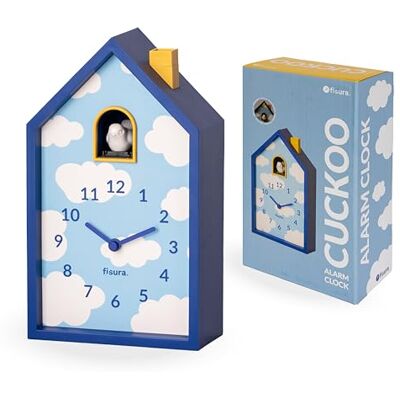 Fisura Sveglia a cucù casetta "nuvole", sveglia analogica originale con lancette, pulsante snooze e luce. Perfetta come idea regalo. Funziona con 3 pile AA (non incluse). Fisura Sveglia a cucù casetta "nuvole", sveglia analogica originale con lancette, pulsante snooze e luce. Perfetta come idea regalo. Funziona con 3 pile AA (non incluse).