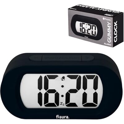 Fisura – Sveglia digitale gialla, orologio con display LED, formato 12/24 ore con retroilluminazione, sveglia da comodino a batterie, funziona con 3 AAA (Nero) Fisura – Sveglia digitale gialla, orologio con display LED, formato 12/24 ore con retroilluminazione, sveglia da comodino a batterie, funziona con 3 AAA (Nero)