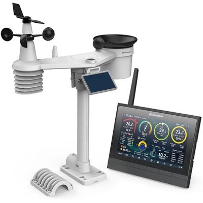 BRESSER MeteoChamp HD Stazione meteo professionale Wifi con sensore 9 in 1 Temperatura interna ed esterna, umidità, pluviometro, anemometro, previsioni 14 giorni, app, WBGT, qualità aria BRESSER MeteoChamp HD Stazione meteo professionale Wifi con sensore 9 in 1 Temperatura interna ed esterna, umidità, pluviometro, anemometro, previsioni 14 giorni, app, WBGT, qualità aria
