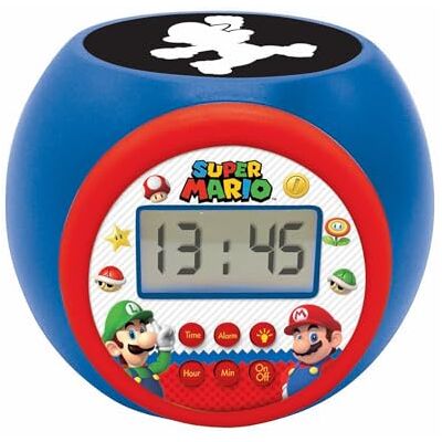 Lexibook Nintendo Super Mario Sveglia con proiettore con Snooze Funzione, Luce Notturna con Timer, Schermo LCD, a Batteria, Lexibook Nintendo Super Mario Sveglia con proiettore con Snooze Funzione, Luce Notturna con Timer, Schermo LCD, a Batteria,