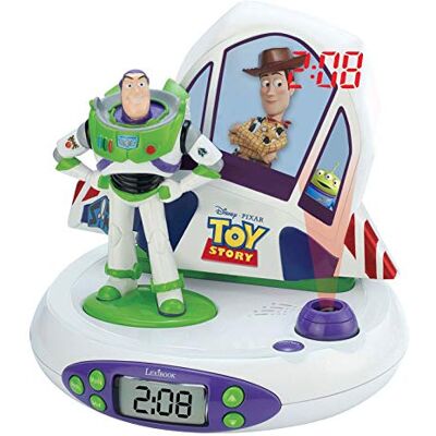 Lexibook Disney Toy Story Buzz & Woody Radiosveglia con proiettore, Luce Notturna, prejettare l'ora sul soffito, effeti sonori, Funziona a batterie, Bianco/Verde, RP505TS Lexibook Disney Toy Story Buzz & Woody Radiosveglia con proiettore, Luce Notturna, prejettare l'ora sul soffito, effeti sonori, Funziona a batterie, Bianco/Verde, RP505TS