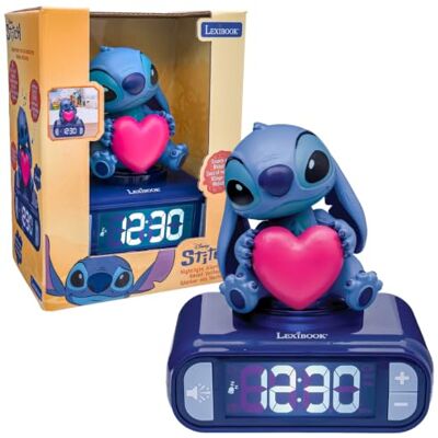 Lexibook , Disney Stitch, Sveglia Digitale, Luce Notturna, Blu, Sveglia digitale Disney Stitch con statuetta luminosa 3D, schermo LCD, effetti sonori, 6 toni di allarme e funzione snooze!!! Lexibook , Disney Stitch, Sveglia Digitale, Luce Notturna, Blu, Sveglia digitale Disney Stitch con statuetta luminosa 3D, schermo LCD, effetti sonori, 6 toni di allarme e funzione snooze!!!