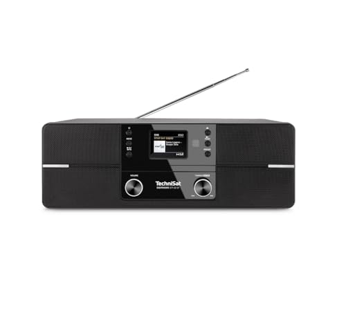 TechniSat DIGITRADIO 371 CD BT Radio digitale stereo (DAB+, FM, lettore CD, Bluetooth, display a colori, USB, AUX, presa cuffie, impianto compatto, sveglia, 10 Watt, telecomando) nero