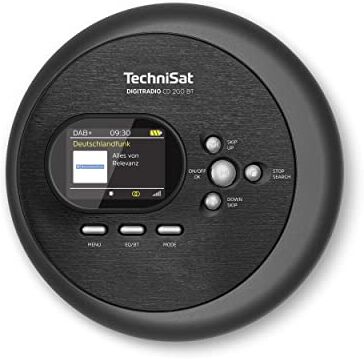 TechniSat DIGITRADIO CD 2GO BT radio portatile DAB+ con lettore CD (DAB+, FM, MP3 con funzione resume, Bluetooth, ASP, jack per cuffie, equalizzatore, memoria preferita) nero