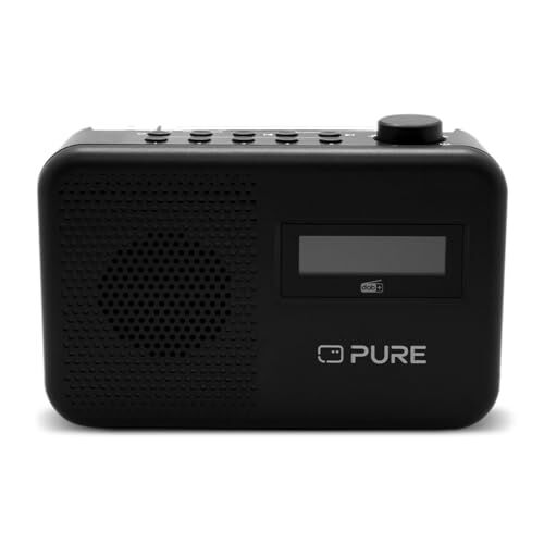 Pure Elan One2 Radio portatile DAB+/FM con Bluetooth 5.1 (display LCD, 10 tasti di memoria, funzionamento a batteria con 4 batterie AA), colore nero carbone