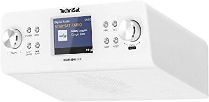 TechniSat DIGITRADIO 21 IR Radio da cucina sottobanco DAB+/ FM/Internet (Bluetooth, altoparlante mono 2 W, display a colori 2,8", orologio con sveglia) bianco