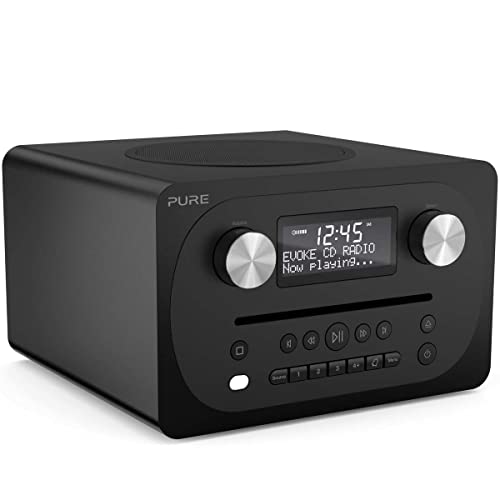Pure dispositivo musicale tutto in uno (CD, DAB+ Digitale, Radio FM, Bluetooth telecomando incluso) Nero terracotta