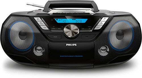 Philips AZB798T/12 CD Soundmachine (Ricettore Musica, Bluetooth, USB Direct, Sintonizzatore FM, DAB+, 12 Watt), Nero