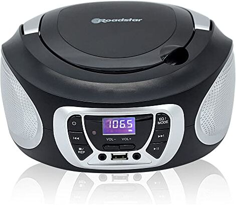 Roadstar Radio portatile stereo FM + CD MP3 player e ingresso USB silver