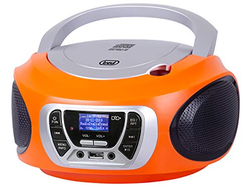 Trevi Stereo Portatile CD Boombox Radio DAB/DAB + con RDS e ingresso USB con riproduzione diretta di file MP3