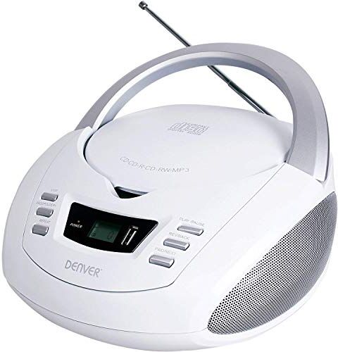 Denver Electronics TCU-211WHITE lettore CD Personal CD player Argento, Bianco