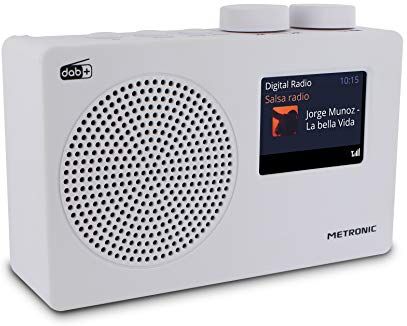 Metronic Radio digitale DAB+ e FM RDS con display a colori, colore: Bianco