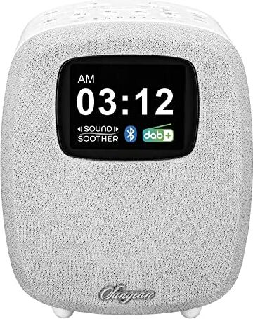 Sangean DCR-83 Radio da tavolo DAB+, FM AUX, Bluetooth, DAB+, FM, funzione di ricarica USB, funzione sveglia , colore: Bianco