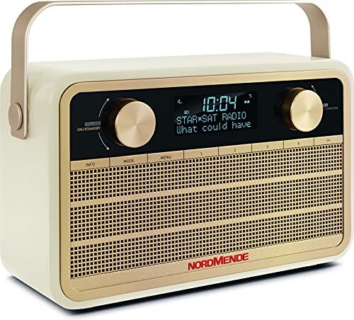 Nordmende Transita 120 radio DAB portatile (DAB+, FM, batteria 24 ore, Aux In, sveglia, 2 orari di sveglia, sleep timer, funzione snooze, presa per cuffie) beige