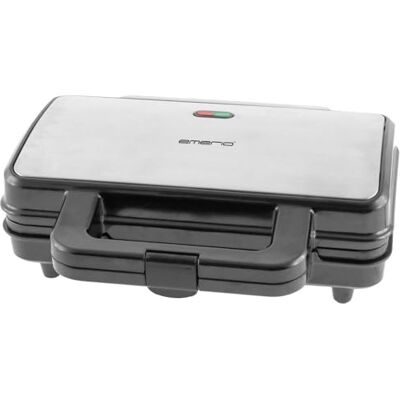 Emerio Tostapane doppio senza BPA, forma classica per sandwich triangolare facile da pulire, rivestimento antiaderente, riscalda rapidamente e facilmente in un delizioso snack, 900 Watt Emerio Tostapane doppio senza BPA, forma classica per sandwich triangolare facile da pulire, rivestimento antiaderente, riscalda rapidamente e facilmente in un delizioso snack, 900 Watt
