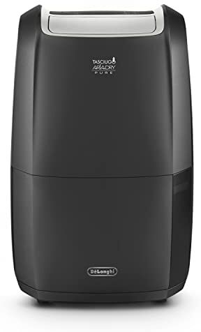 DeLonghi Smart Deumidificatore con Wifi incorporato, Funzione Antiallergica, Filtro, Funzione 24h, Design Portatile, Eco-Friendly, 20 litri, , Nero