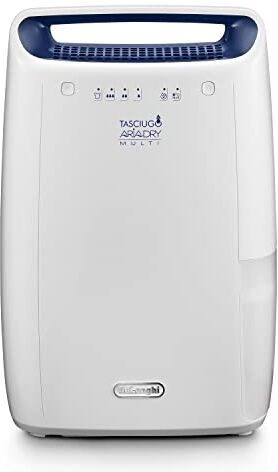 DeLonghi DEX212F Tasciugo AriaDry Deumidificatore Ambiente Casa, 300 W, 12 Litri, 37 Decibel, Plastica, Bianco