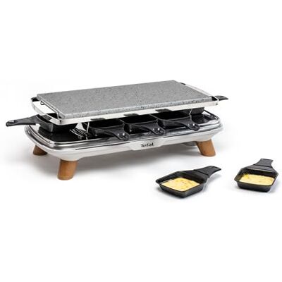 Tefal Raschietto Pierrade Gourmet, raschietto per pietra 2 in 1, per uso interno, 1350 W, pietra naturale, 8 ciotole Maxi profonde, facile da pulire, grigio, gambe effetto legno Tefal Raschietto Pierrade Gourmet, raschietto per pietra 2 in 1, per uso interno, 1350 W, pietra naturale, 8 ciotole Maxi profonde, facile da pulire, grigio, gambe effetto legno