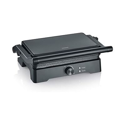 Severin MultiGrill XL, Piastra 3-in-1, in Ceramica, senza PFAS, 1800 W Macchina per panini, max 230 °C, si riscalda in 4 minuti, griglia elettrica da interno, per hamburger e bistecche, nero, 2391 Severin MultiGrill XL, Piastra 3-in-1, in Ceramica, senza PFAS, 1800 W Macchina per panini, max 230 °C, si riscalda in 4 minuti, griglia elettrica da interno, per hamburger e bistecche, nero, 2391