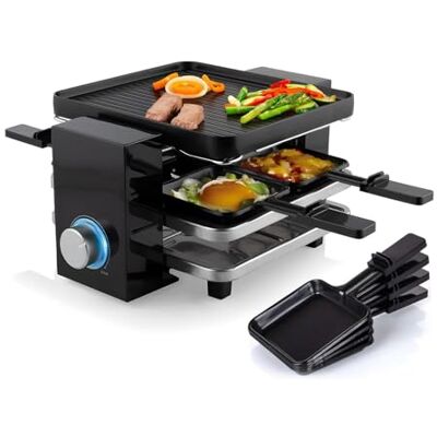 Avilia Griglia Elettrica Multifunzione 4in1 da 700W con Termostato Regolabile per Carne, Verdure e Formaggi, Raclette da Tavolo con Piastre Antiaderenti e Ponte Parcheggio Compatto Avilia Griglia Elettrica Multifunzione 4in1 da 700W con Termostato Regolabile per Carne, Verdure e Formaggi, Raclette da Tavolo con Piastre Antiaderenti e Ponte Parcheggio Compatto