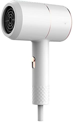 JUSHZ Phon Capelli Asciugacapelli Professionale Asciuga Capelli Piccolo Hair Dryer Ionico Aria Calda E Fredda Ad Alta Potenza Raggio Blu Per Dormitorio Studentesco Regalo (7X14X26cm,White)