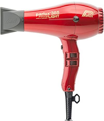 Parlux Asciugacapelli Professionale  385. Potente, leggero e con tecnologia agli Ioni Negativi. Asciugatura veloce, capelli radiosi e sani. MADE IN ITALY. Colore ROSSO.