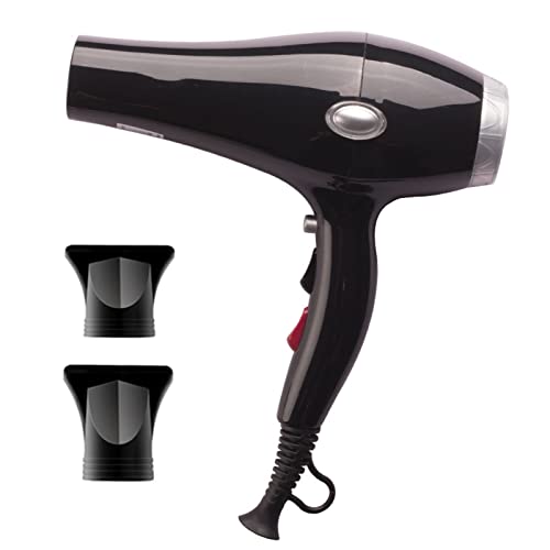 JUSHZ Phon Capelli Asciugacapelli Asciuga Capelli Piccolo Hair Dryer Ionico Ad Alta Potenza Ioni Negativi Regolazione Della Temperatura Regolazione Della Velocità Del Vento 2400 W (4.5X23X20cm,black)