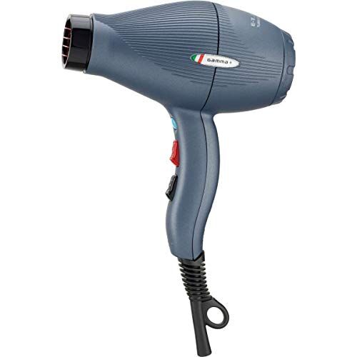 Gammapiù GAMMAPIU’ Asciugacapelli Professionale E-T.C. Light, Phon per Capelli Leggero (430gr), Phon Professionale Compatto, solo 18,5 cm, Griglia Rivestita in Tormalina, W1800-2100 (Spina ITALIA, Denim)